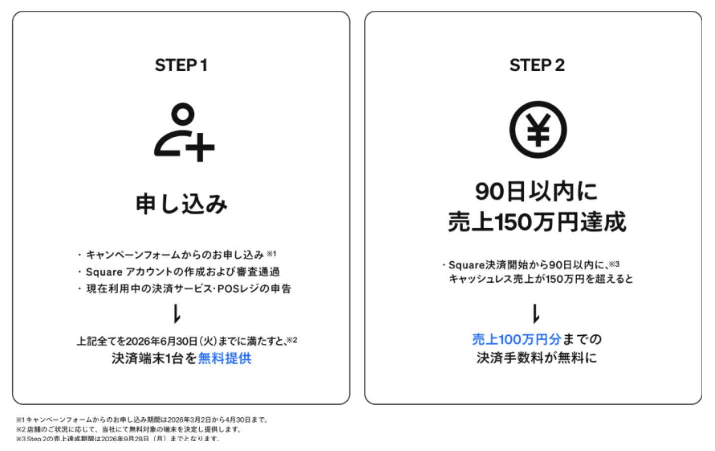 【2026年4月〜】Squareの決済端末無料＆決済手数料無料キャンペーンの特典