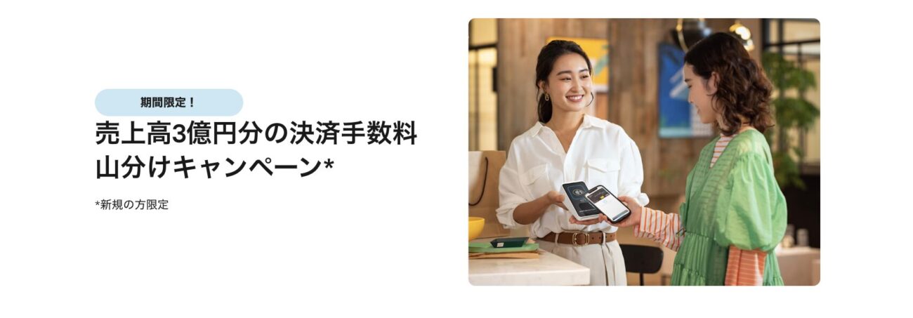 3億円分の決済手数料山分けキャンペーン(3億円に達し次第終了)