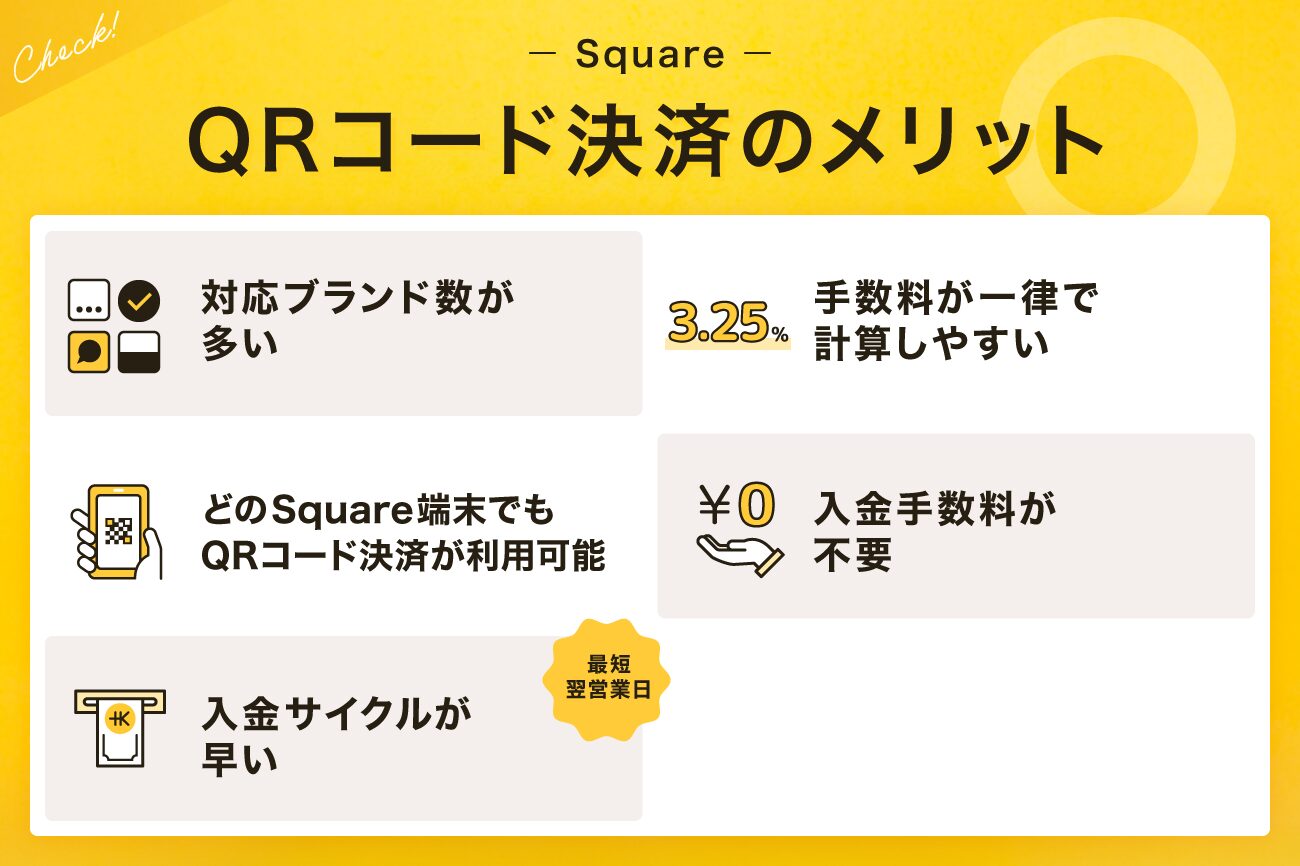 Square(スクエア)のQRコード決済のメリット