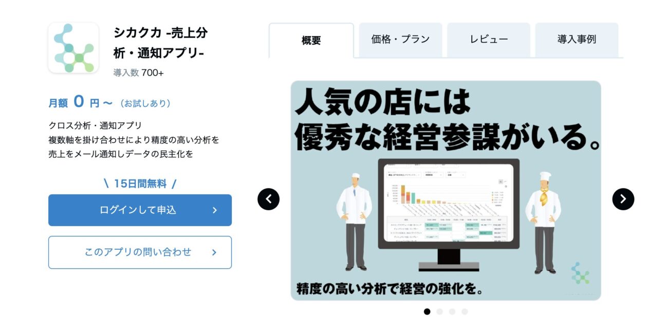 スマレジ・アプリマーケットのシカクカ