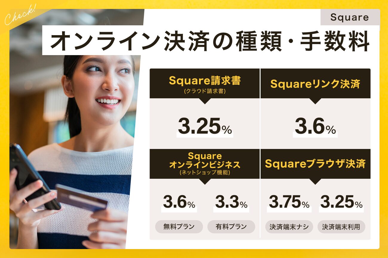 Square(スクエア)のオンライン決済の種類・手数料
