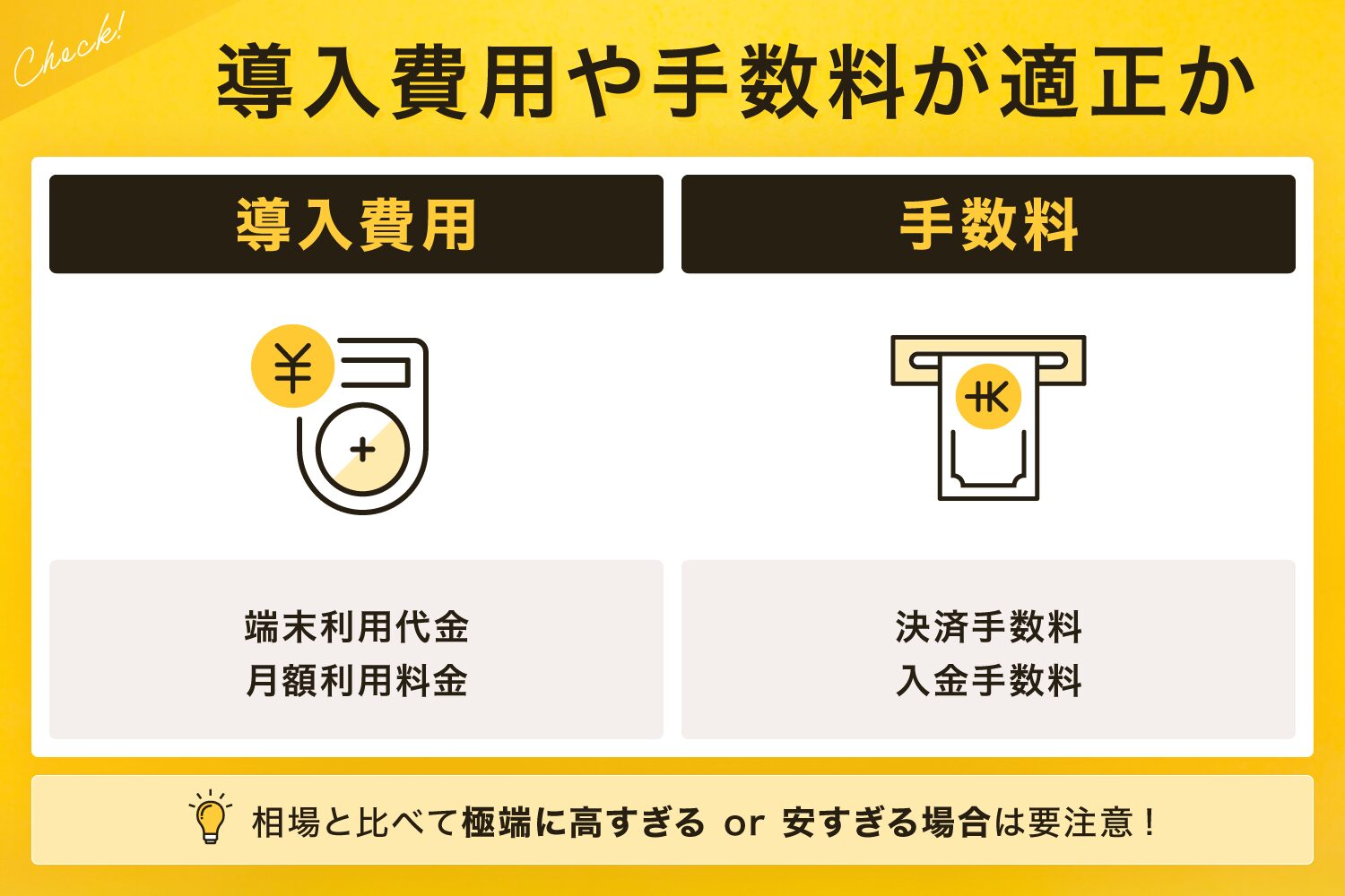 1. 導入費用や手数料が適正か