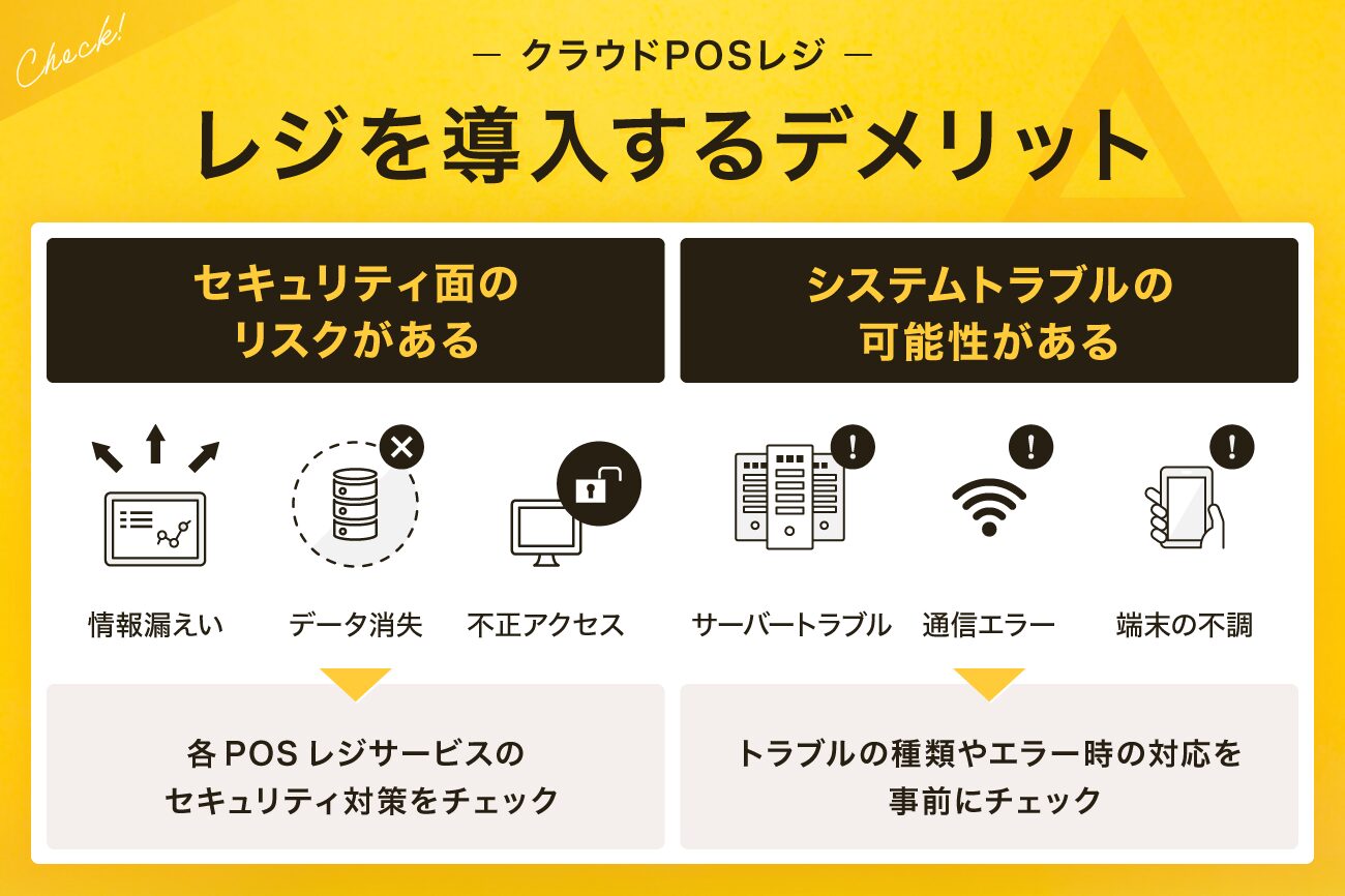 クラウドPOSレジを導入するデメリット