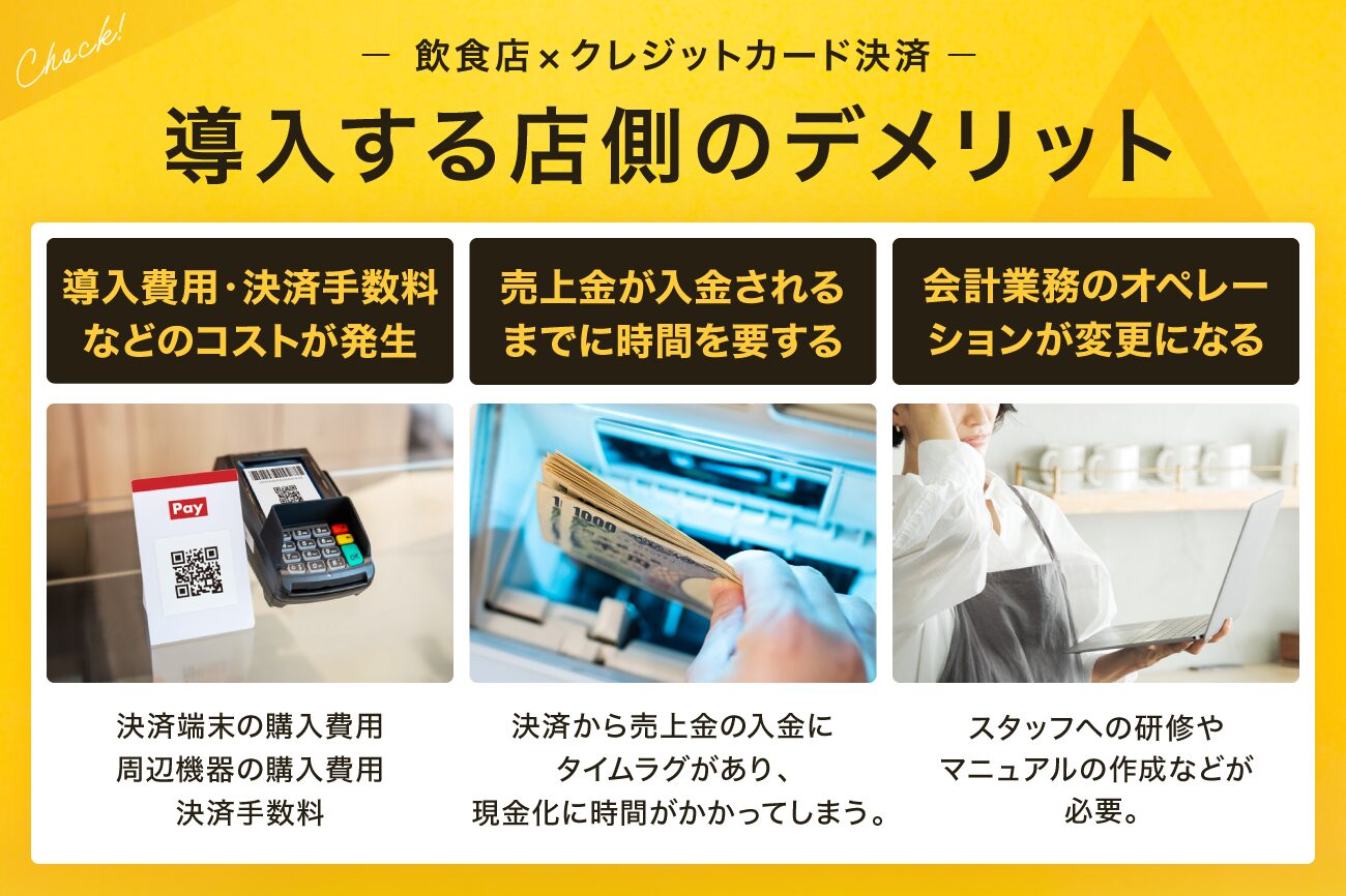飲食店がクレジットカード決済を導入する店側のデメリット