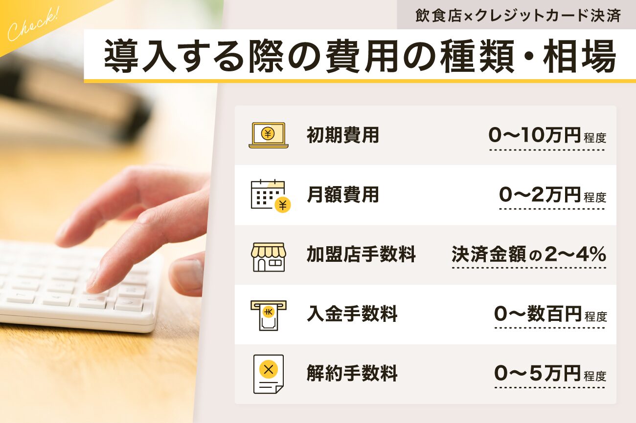 飲食店がクレジットカード決済を導入する際の費用の種類・相場まとめ
