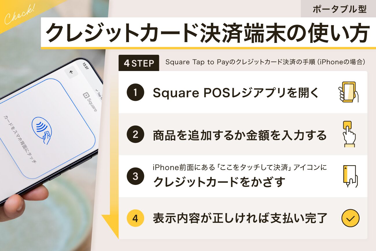 ポータブル型のクレジットカード決済端末の使い方