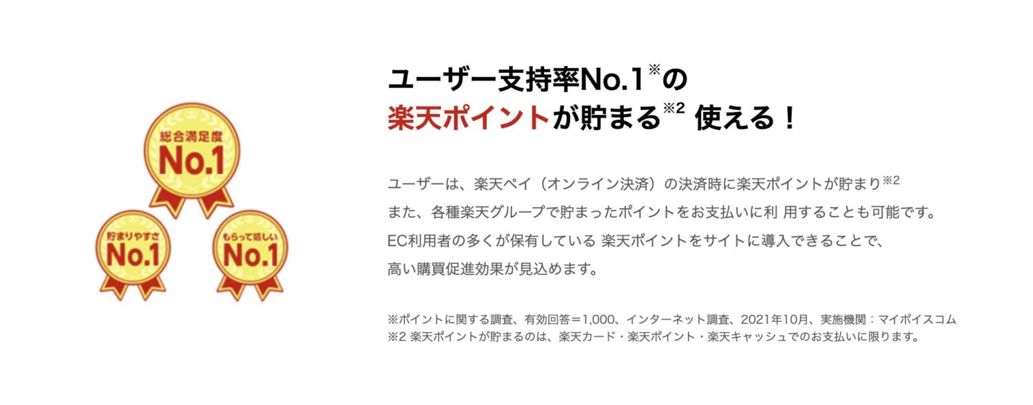 楽天ペイ オンライン決済のポイント