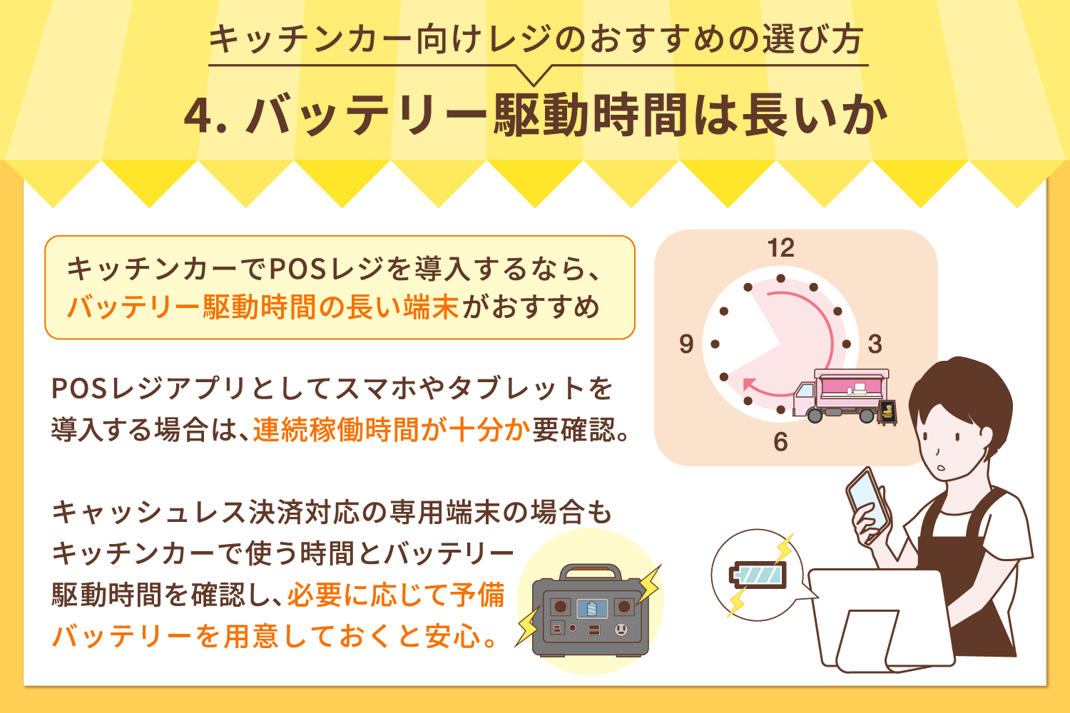 4. バッテリー駆動時間は長いか