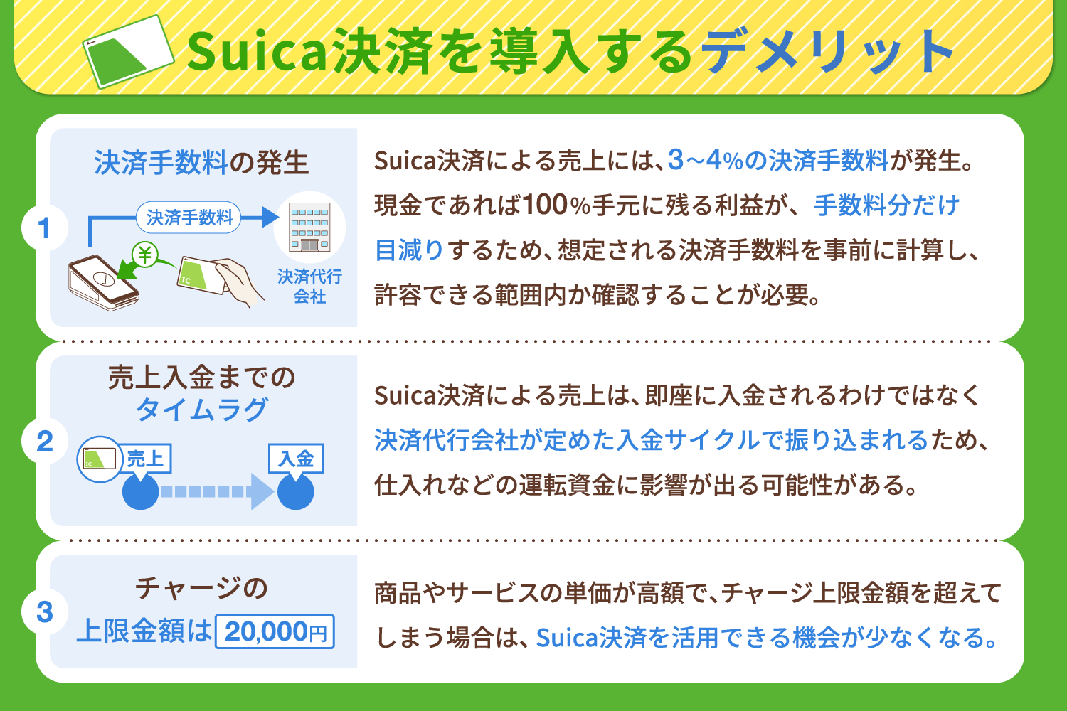 Suica決済を導入するデメリット