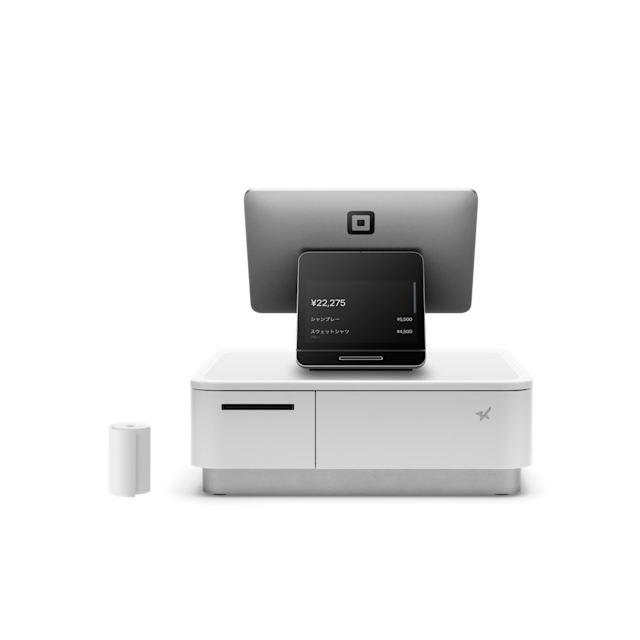 SquareレジスターmPOPキット(キャッシュドロワー・レシートプリンター付き)