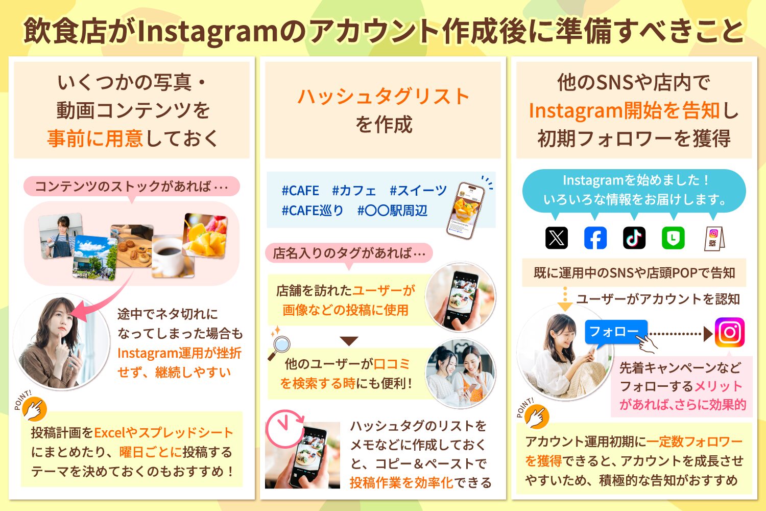飲食店がInstagramのアカウント作成後に準備すべきこと