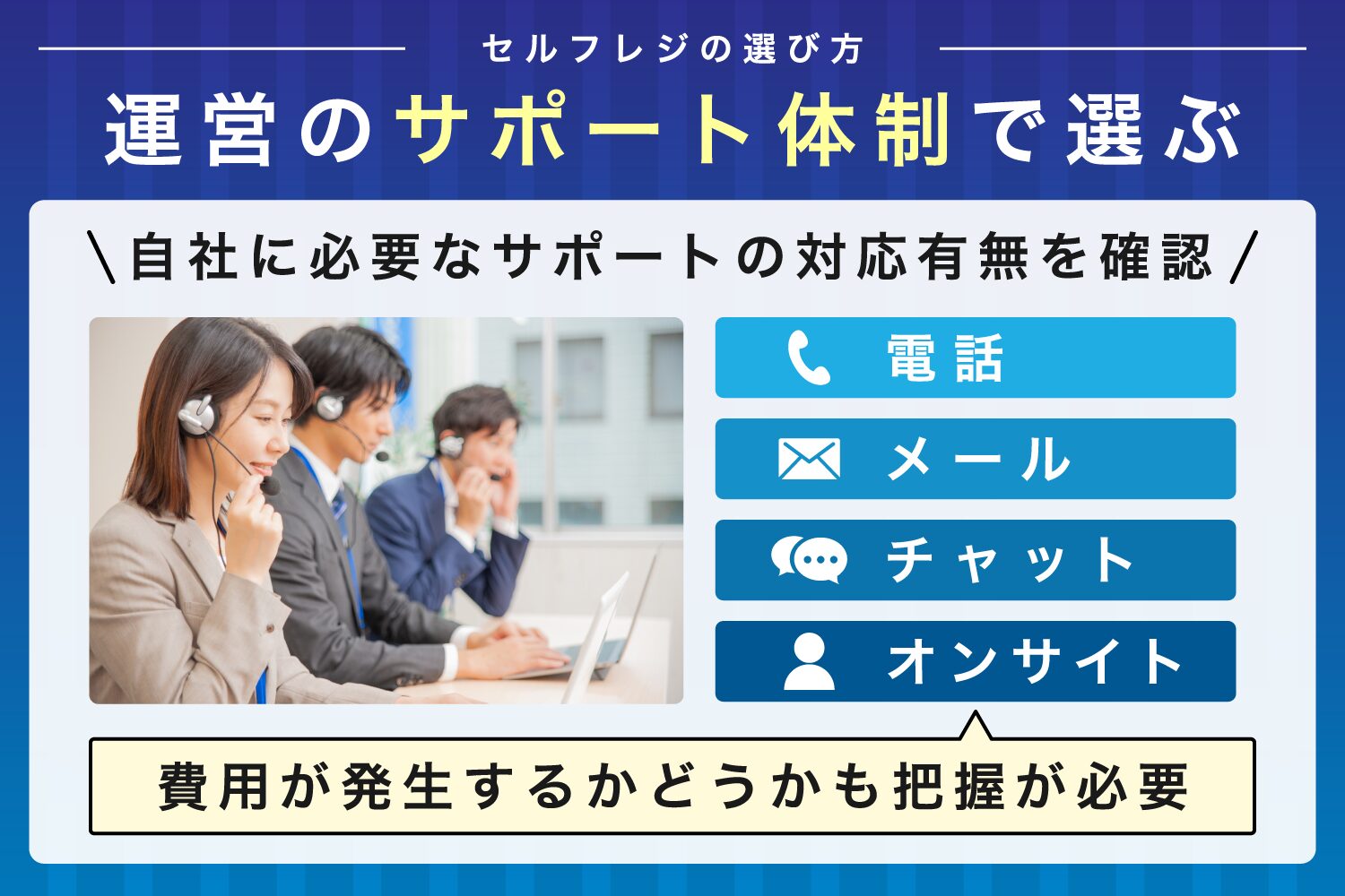 運営のサポート体制で選ぶ