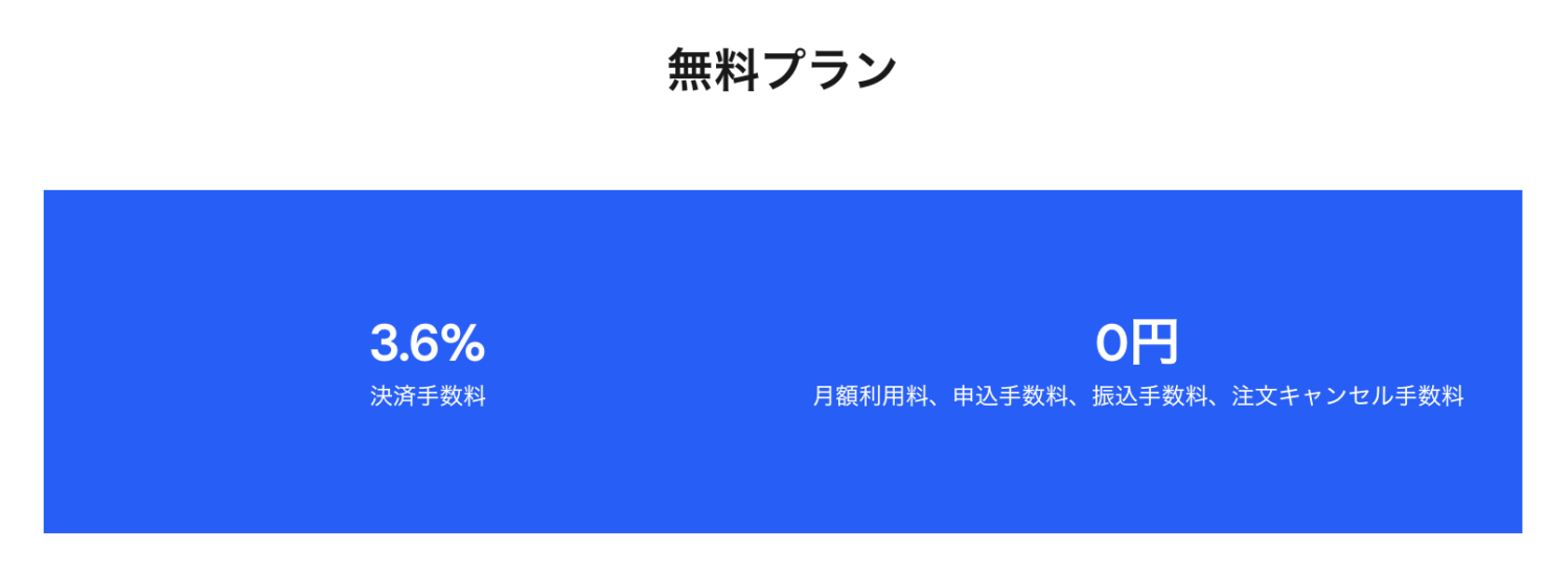 Squareオンラインショップの料金