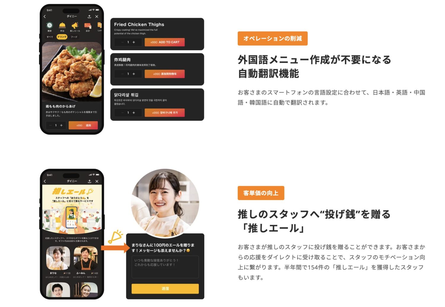ダイニーの便利機能