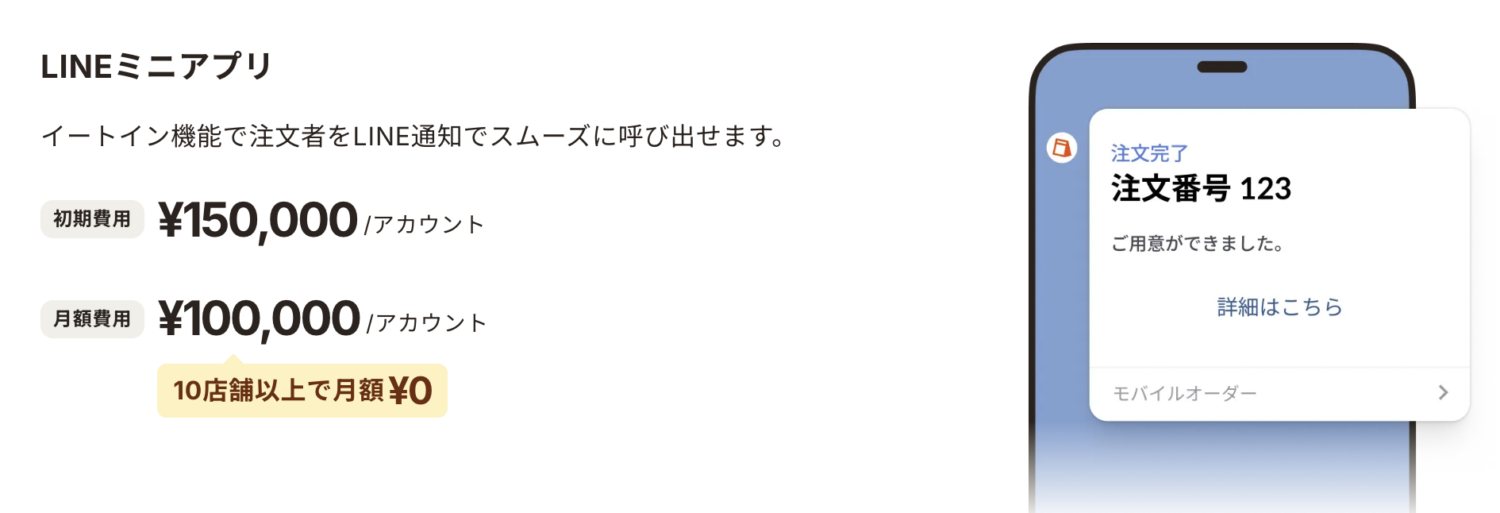 テイクイーツのLINEミニアプリ機能
