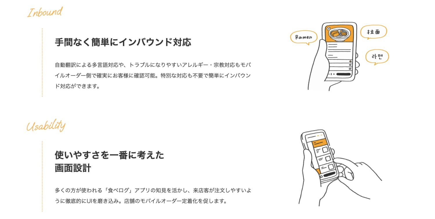 食べログオーダーの特徴