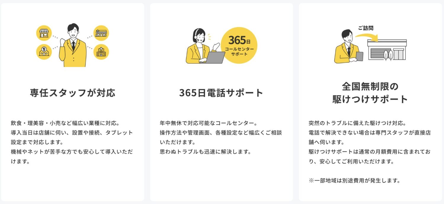 POS+(ポスタス)のサポート体制・駆けつけサポート
