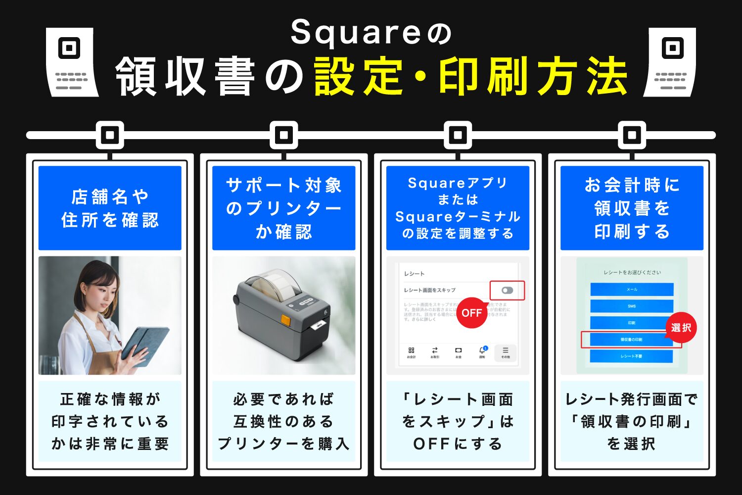 Squareの領収書の設定・印刷方法