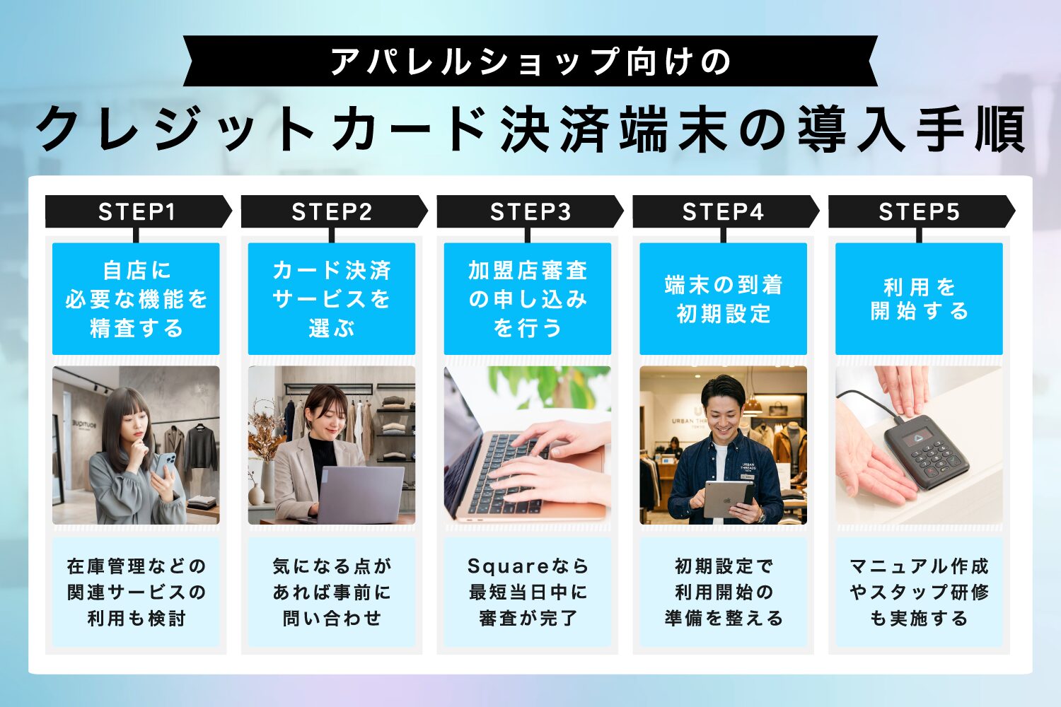 アパレルショップ向けのクレジットカード決済端末の導入手順