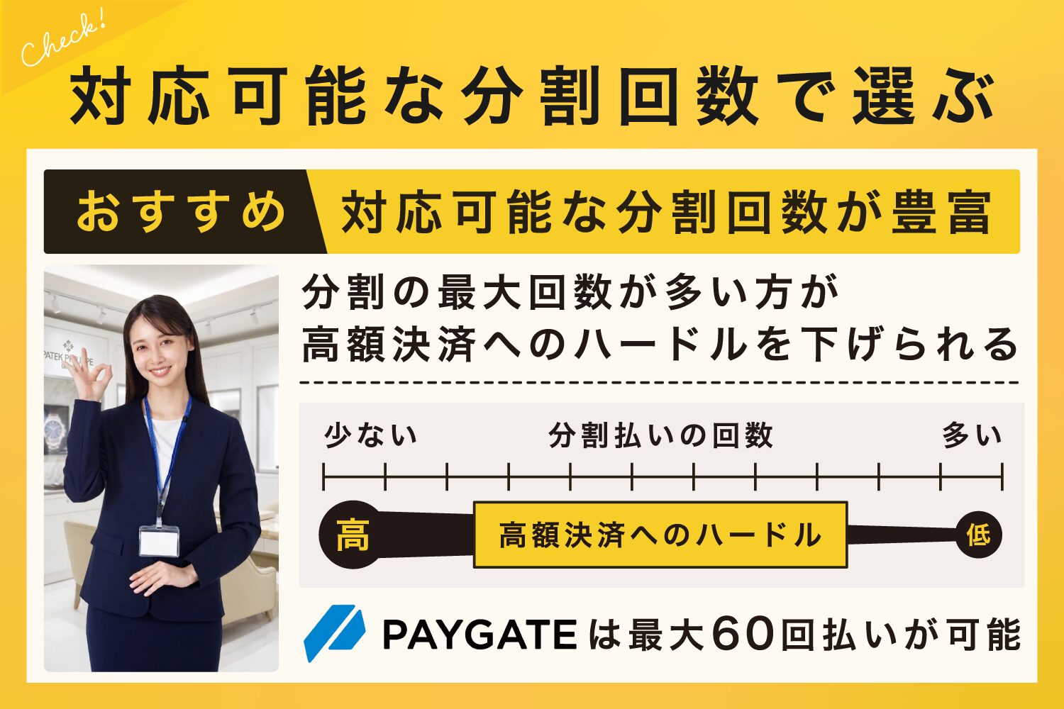 1. 対応可能な分割回数で選ぶ
