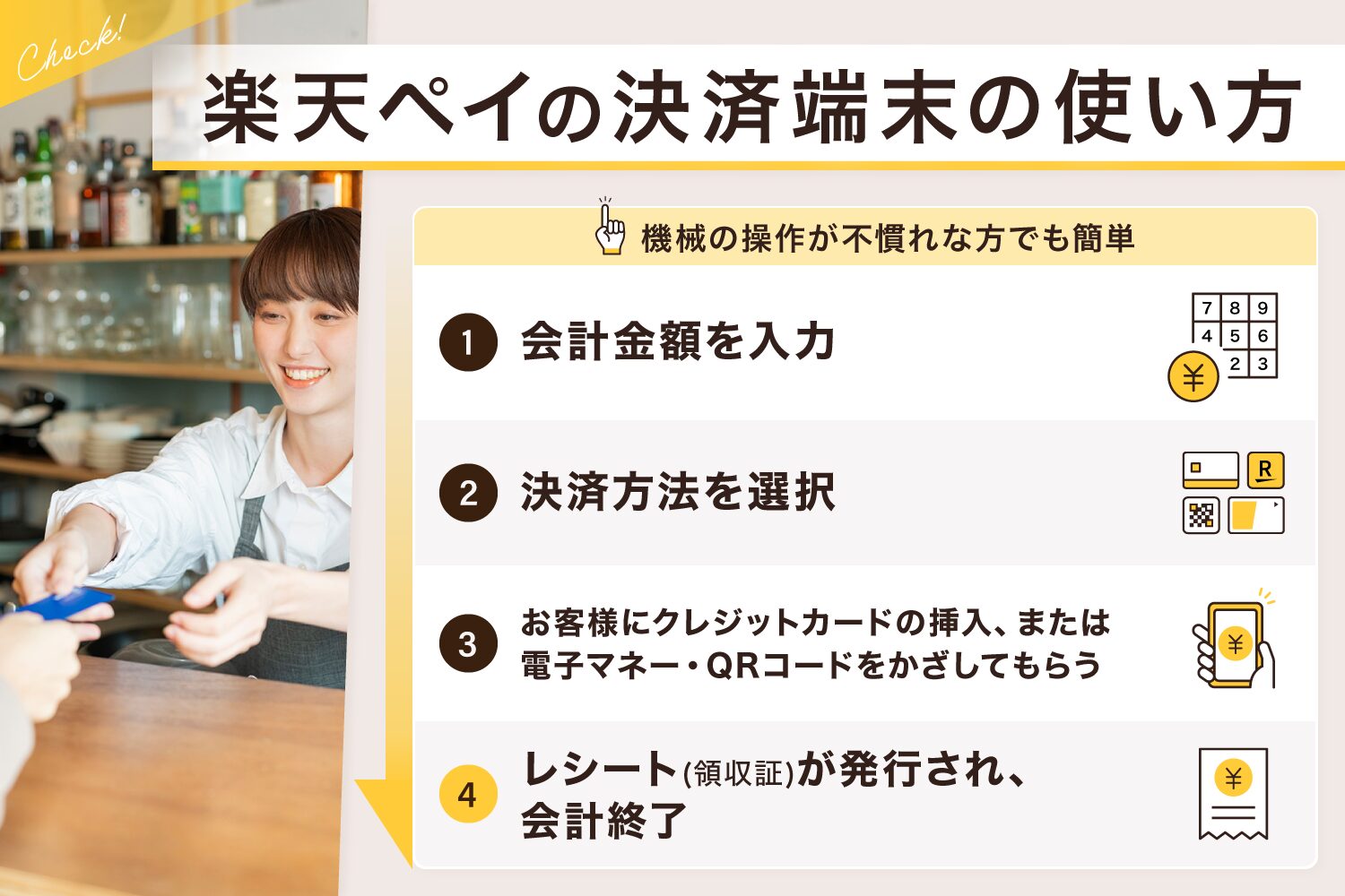 楽天ペイの決済端末の使い方