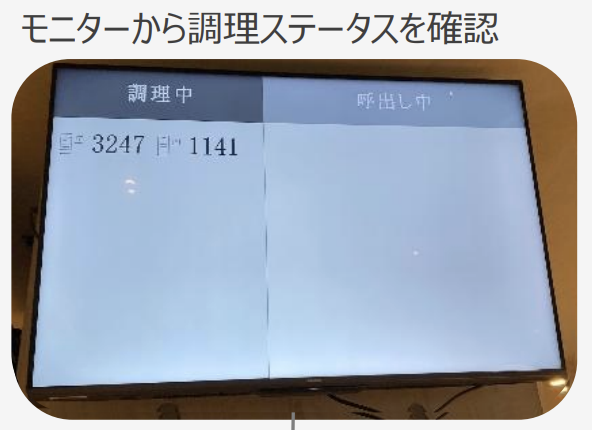 「デジタルレストラン by GMO」のシステムと連動して調理のステータスを表示