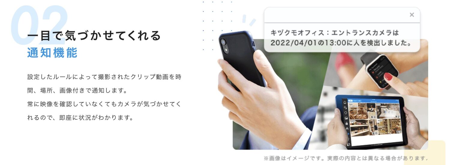 キヅクモの通知機能