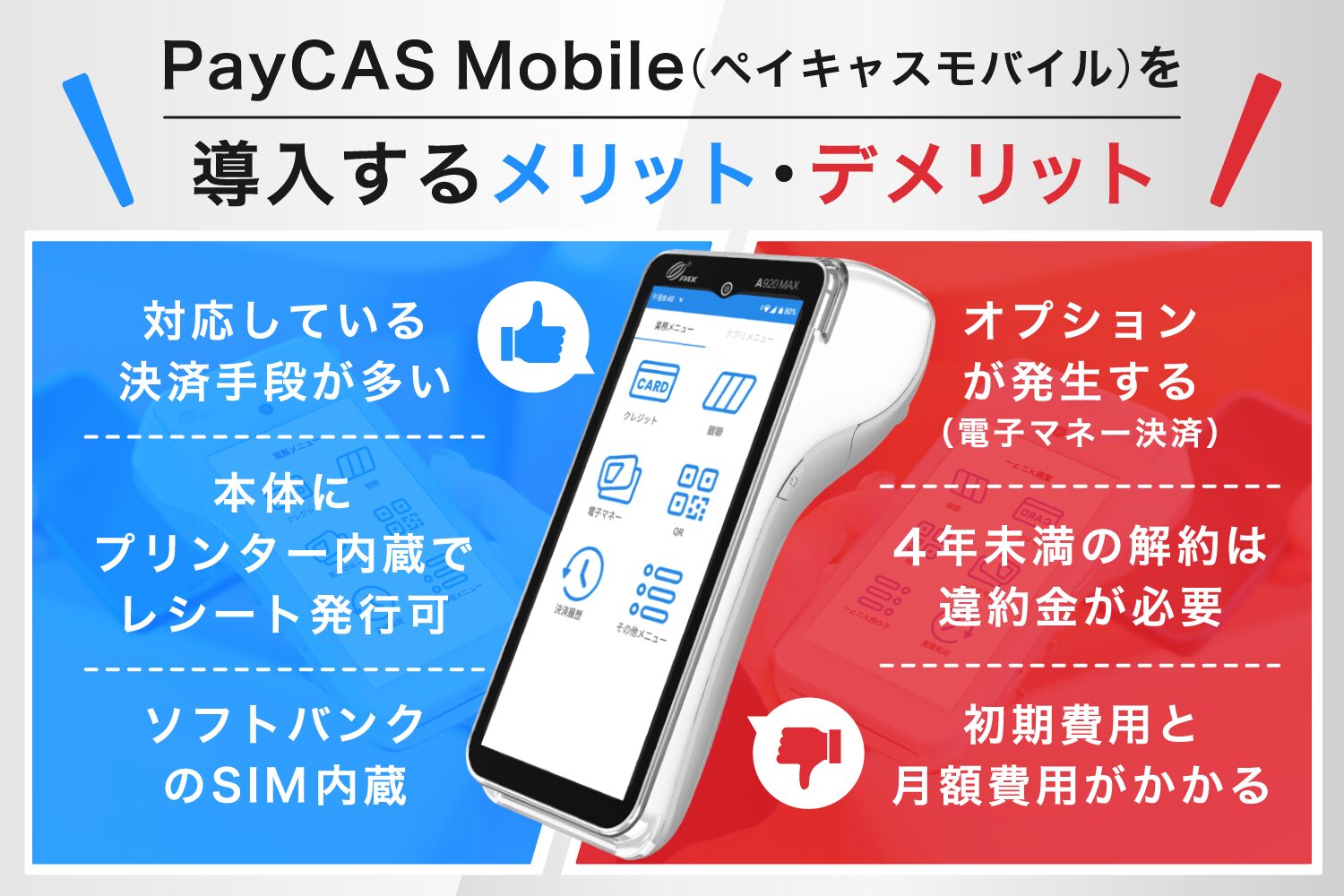PayCAS-Mobile(ペイキャスモバイル)を導入するメリット・デメリット