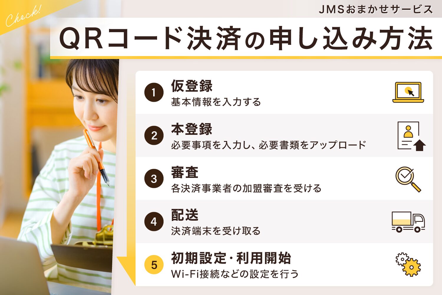 JMSおまかせサービスのQRコード決済の申し込み方法