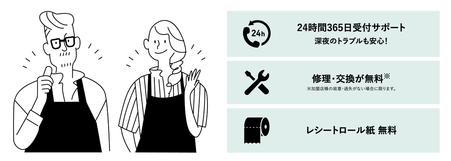 stera packは修理・交換・レシートロール紙の費用も無料