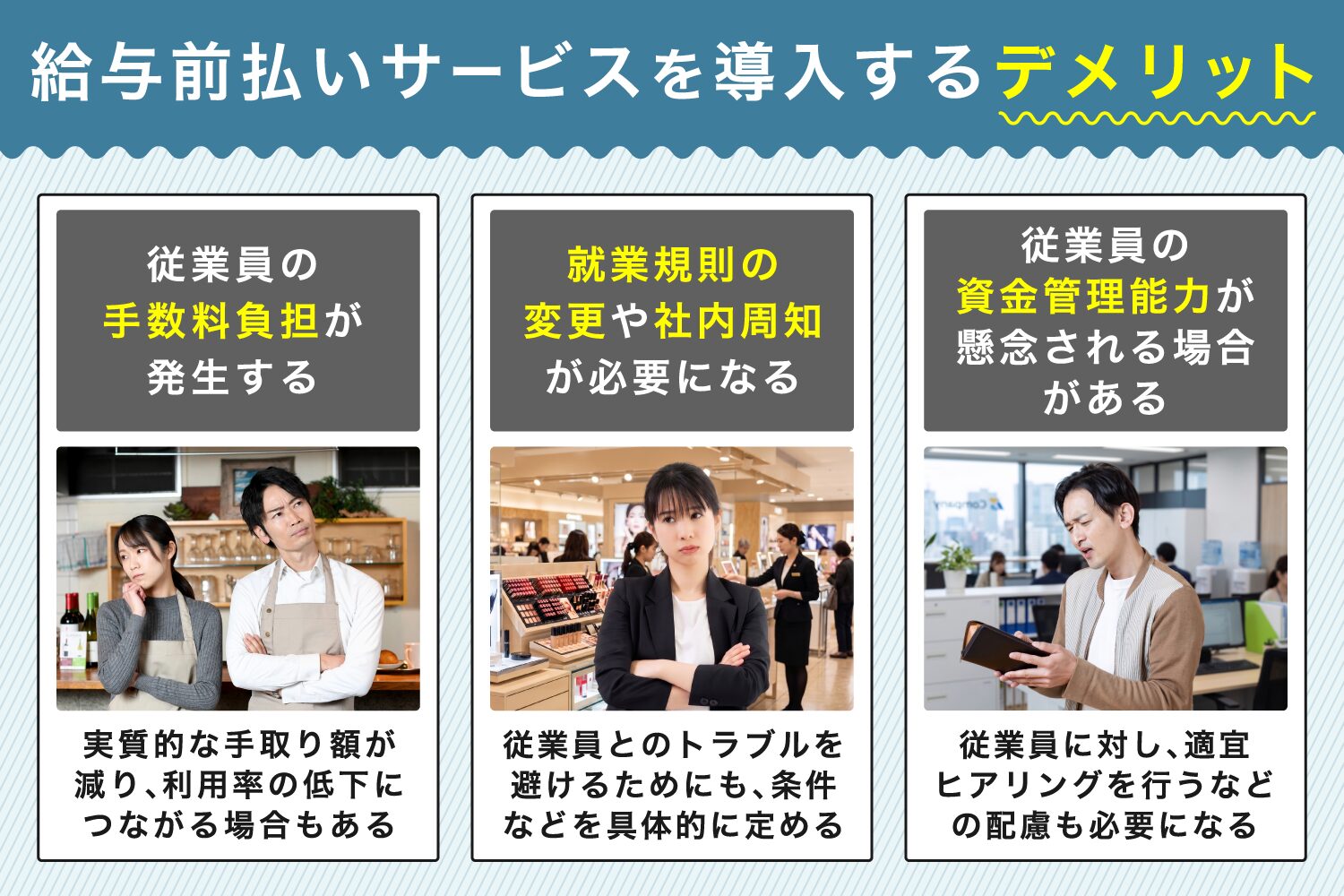 給与前払いサービスを導入するデメリット