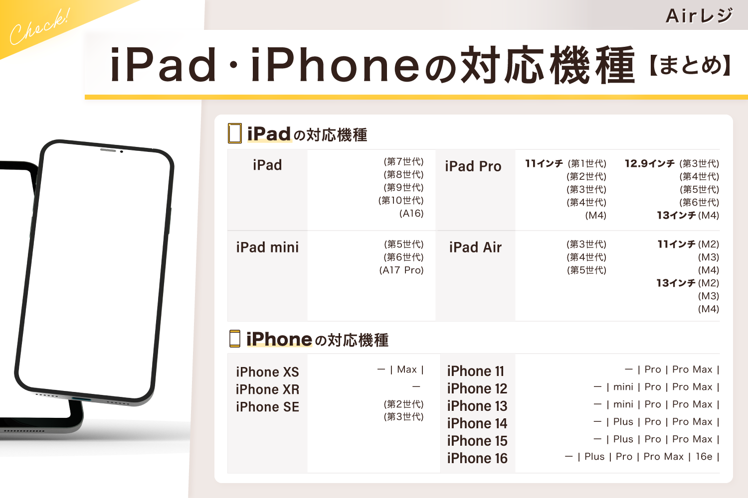 Airレジ(エアレジ)のiPadの対応機種は？iPad以外は使える？【無料