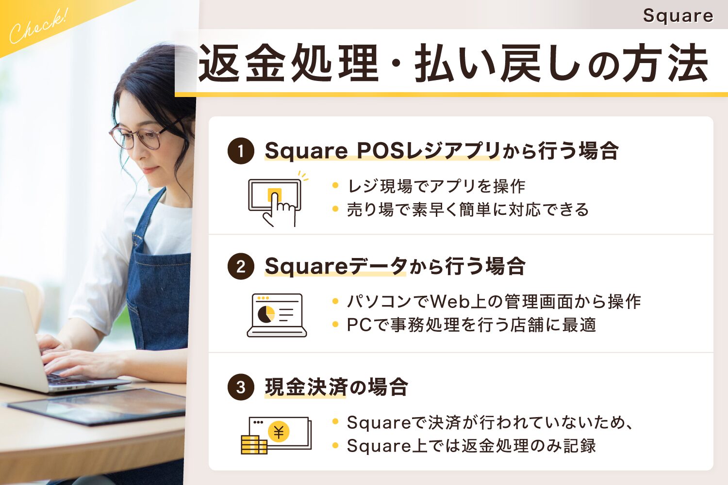 Square(スクエア)の返金処理・払い戻しの方法【手数料は？一部払い戻し