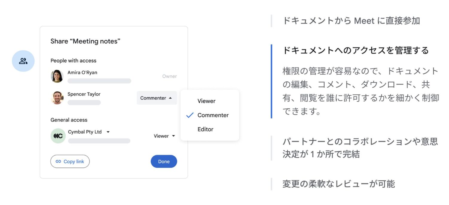 Googleドキュメントの権限設定
