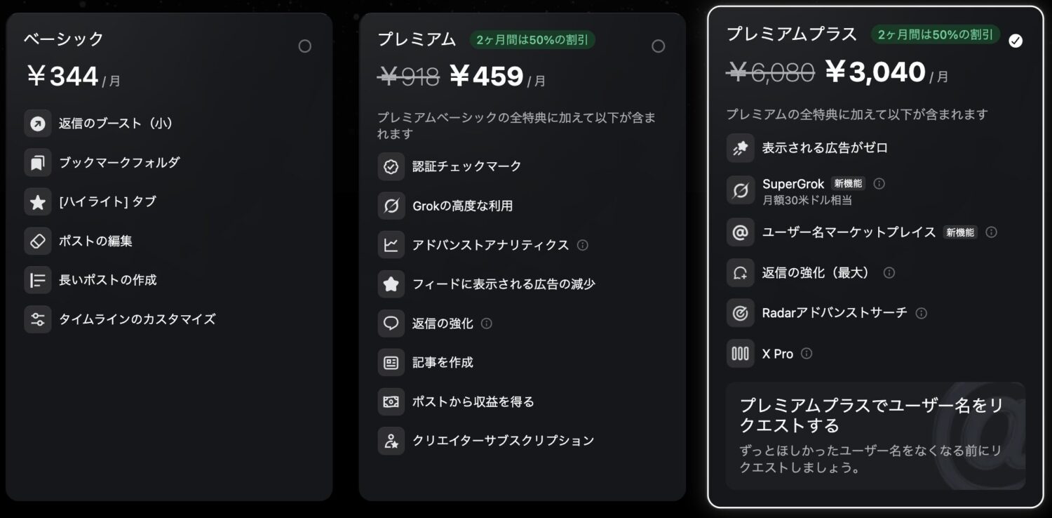 Xの有料プラン