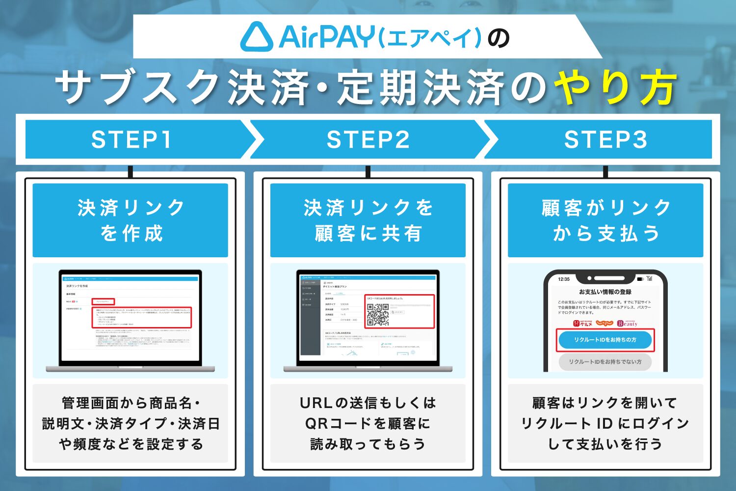 Airペイのサブスク決済・定期決済のやり方・使い方