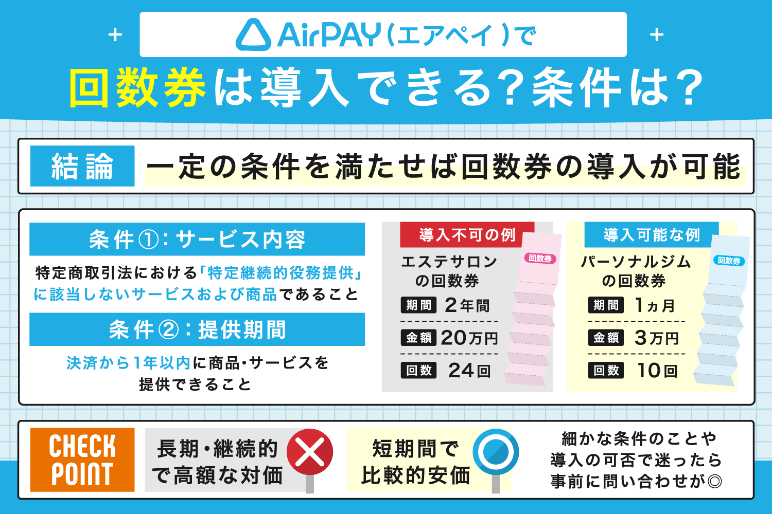 Airペイ(エアペイ)で回数券は導入できる？条件は？
