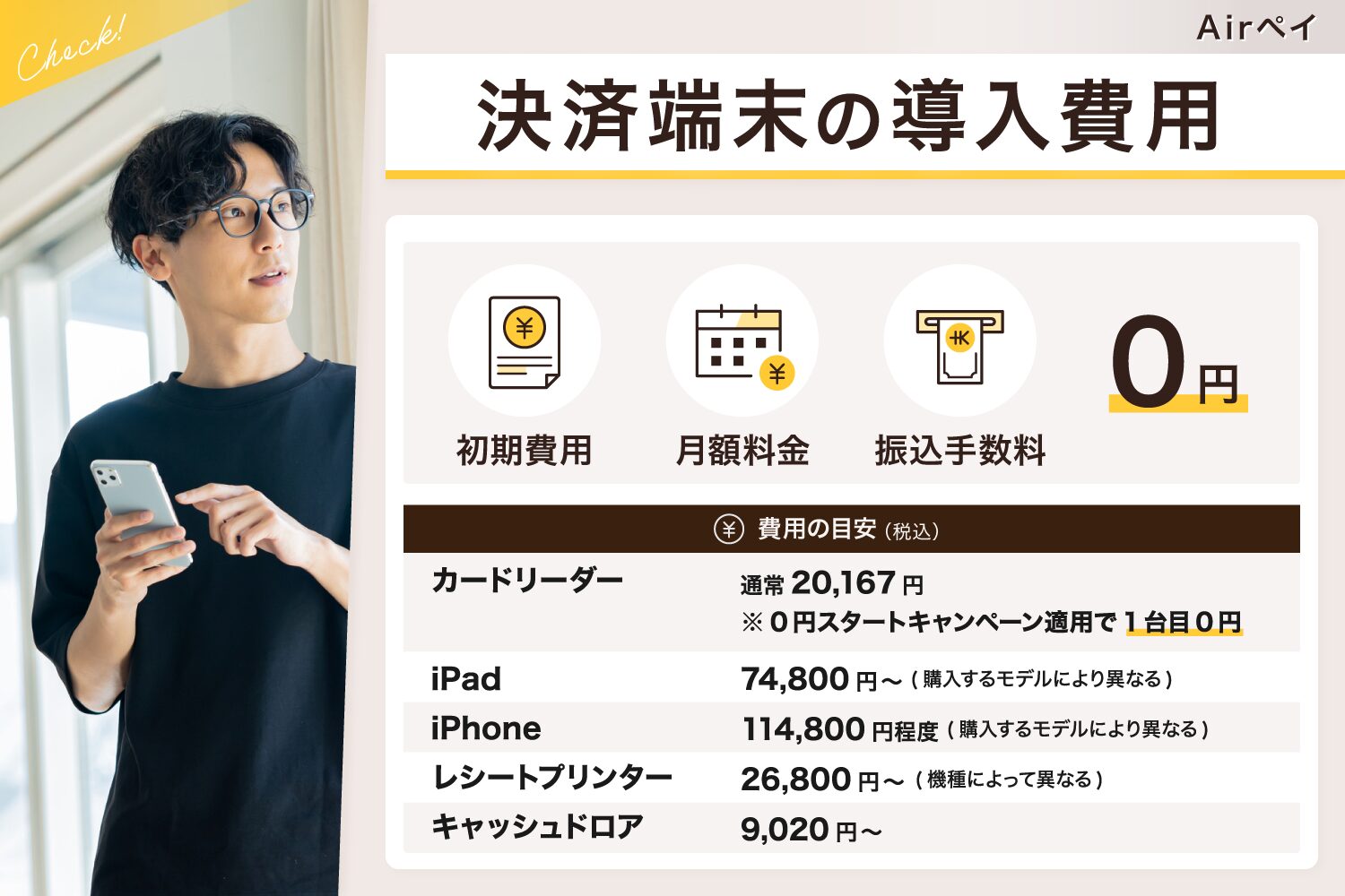 Airペイ(エアペイ)の決済端末の導入費用