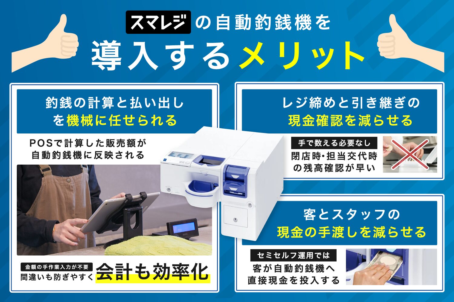 スマレジの自動釣銭機を導入するメリット