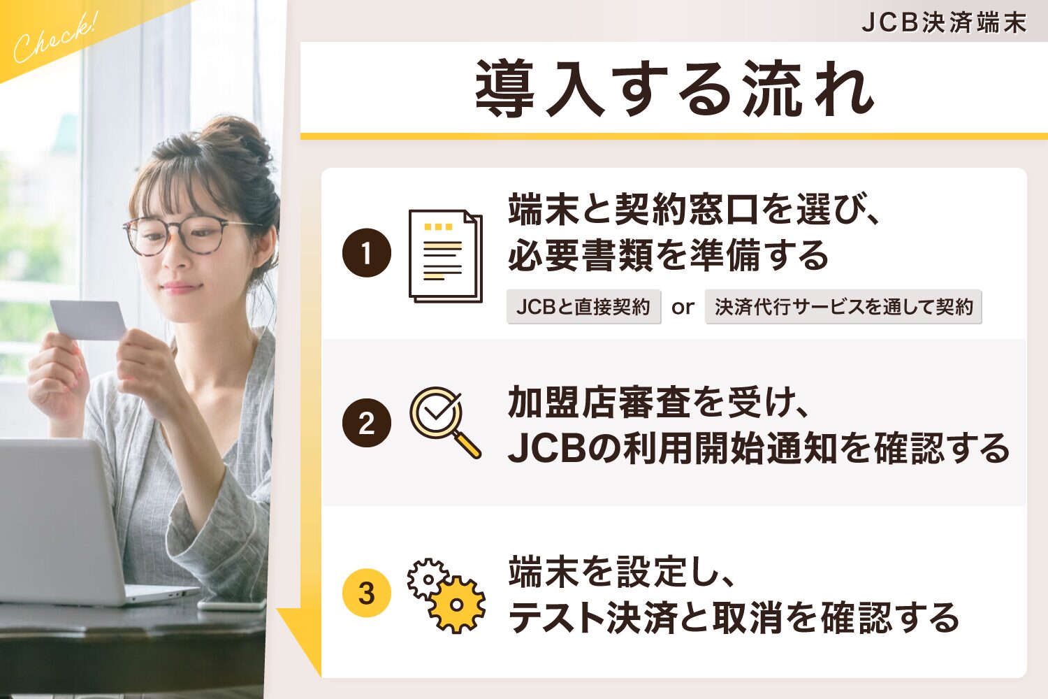 JCB決済端末を導入する流れ