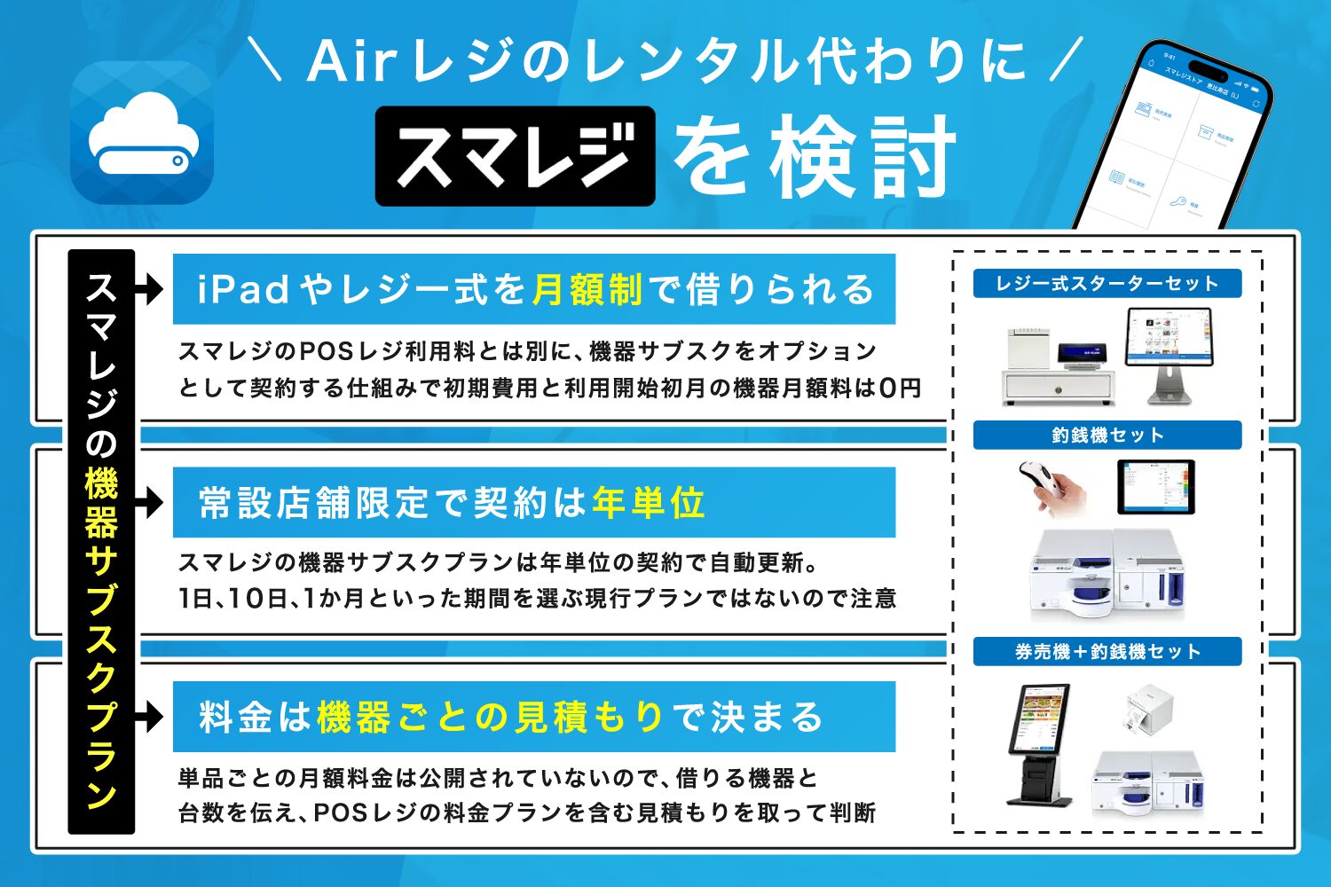 Airレジのレンタル代わりにスマレジを検討