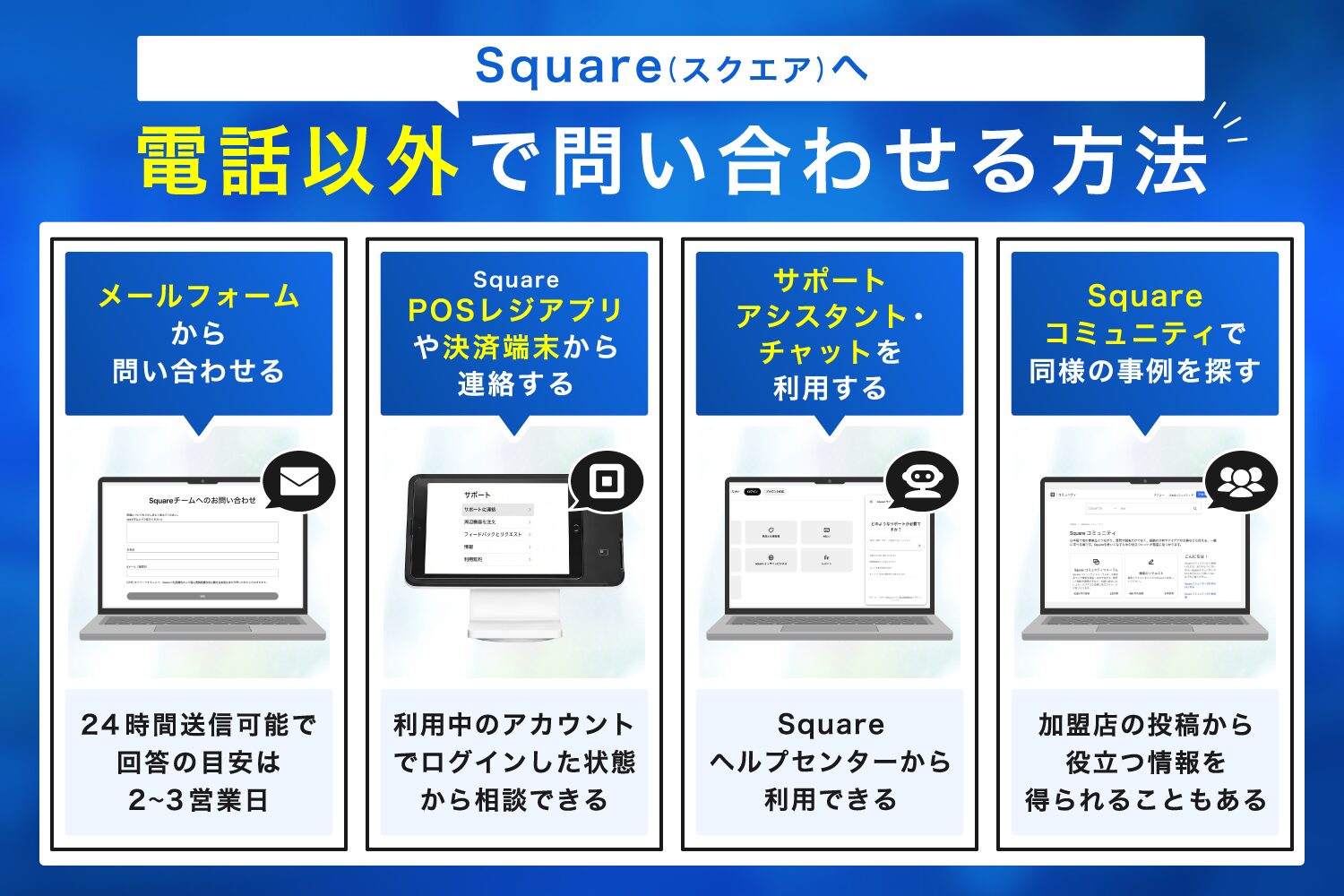Square(スクエア)へ電話以外で問い合わせる方法
