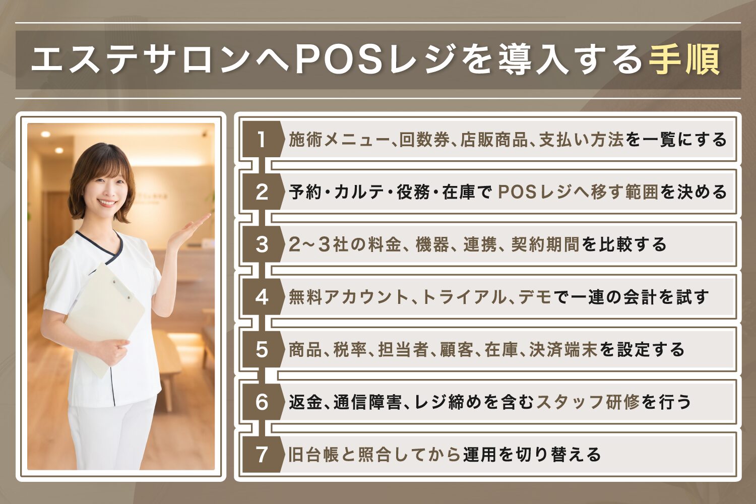 エステサロンへPOSレジを導入する手順