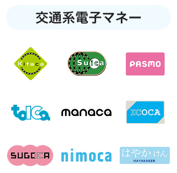 Airペイ対応の交通系電子マネー