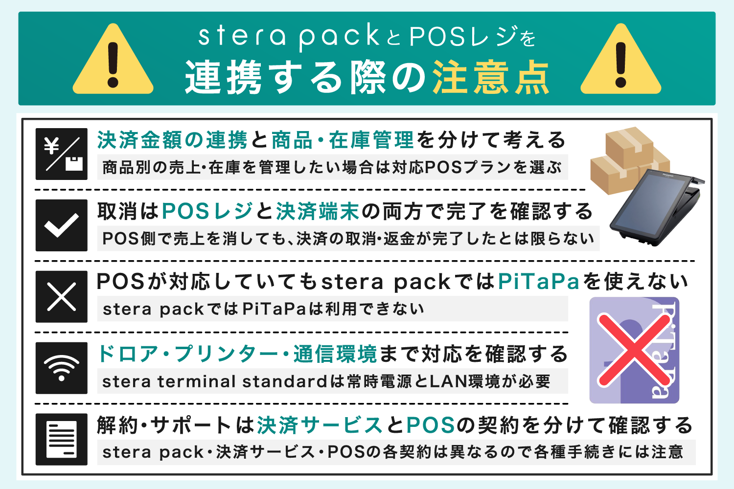 stera-packとPOSレジを連携する際の注意点